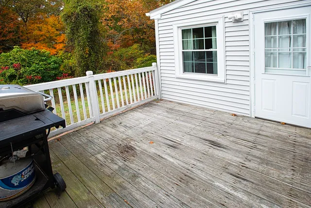 a view of a wooden deck