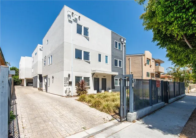 a view of a white building