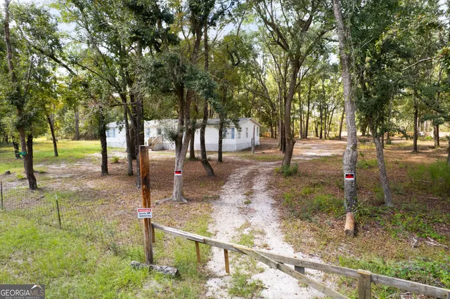 a view of park with trees