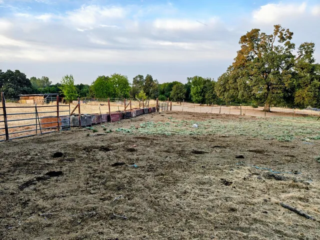 a backyard of a house with lots of green space