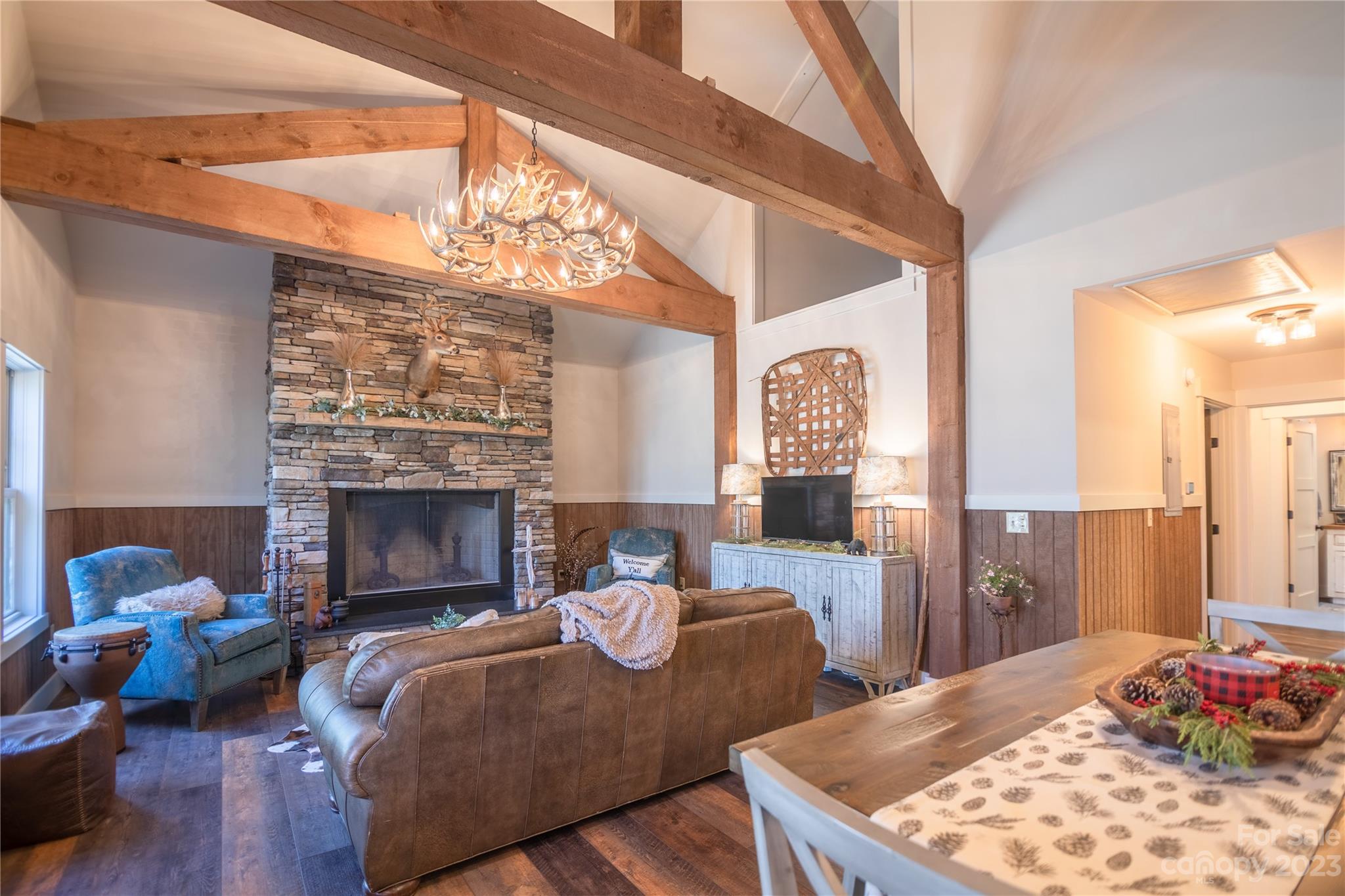 853 Cardinal Road Brevard, NC 28712 - Photo 5 of 28 a living room with furniture and a fireplace