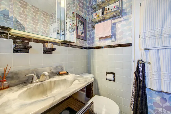 a bathroom with a sink and a toilet