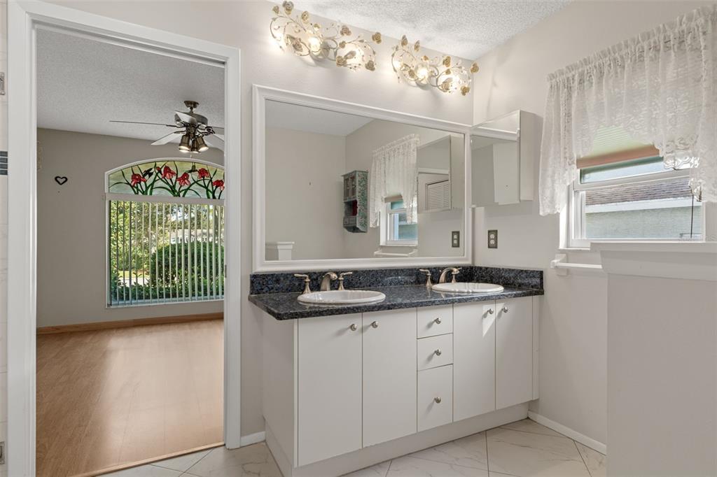 2321 Terrace View Lane Spring Hill, FL 34606 - Photo 22 of 41 a bathroom with a granite countertop sink and a mirror
