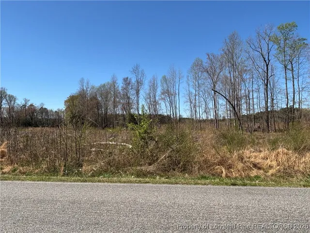 a view of a yard with wooden fence