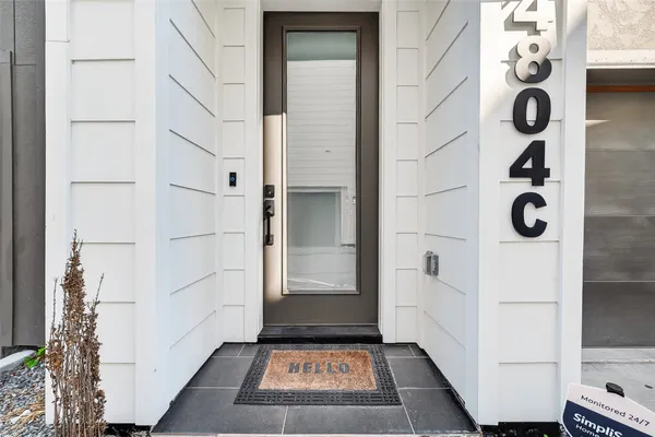 a bathroom with a sink and a shower