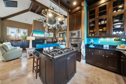 a view of living room and kitchen