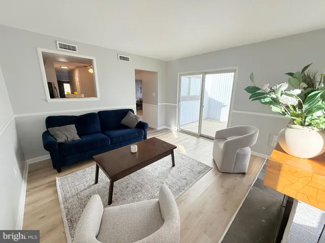 a living room with furniture potted plant and a window