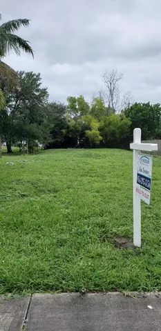 a view of a field of grass and trees