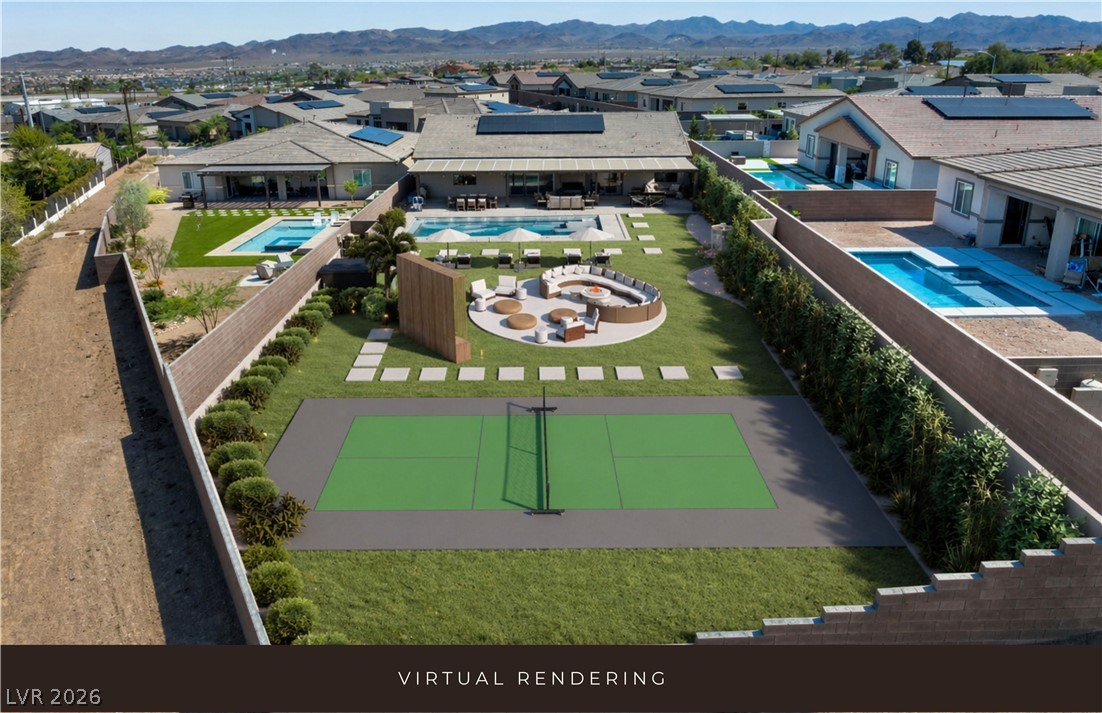 Virtual rendering of backyard