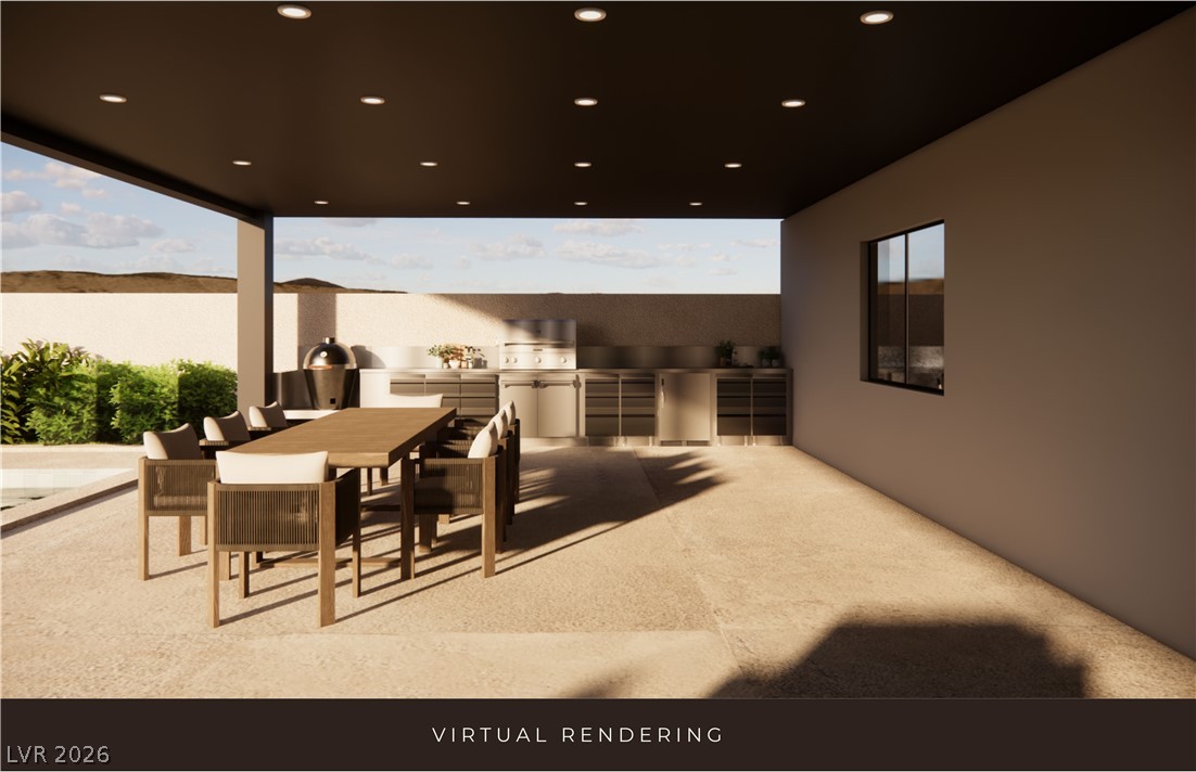 153 Montevallo Bnd Street Henderson, NV 89015 - Photo 60 of 65 View of patio / terrace with an outdoor kitchen / dining area
