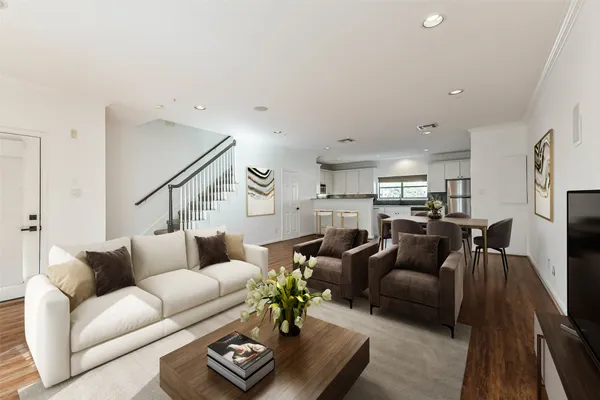 a living room with furniture and a couch