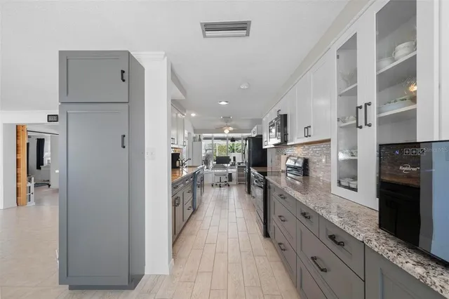 a living room with furniture and couch