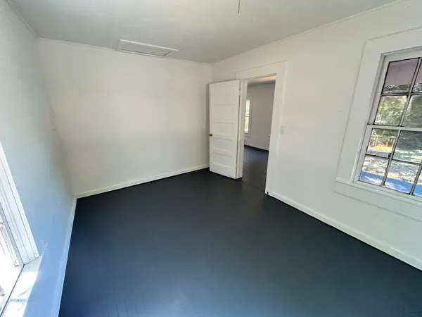 an empty room with a window