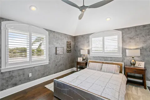 a view of a backyard with plants