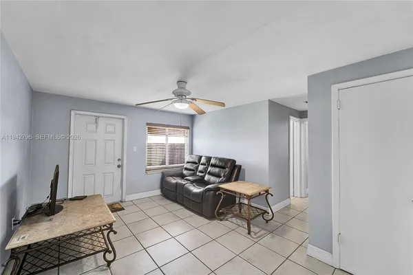 a living room with furniture