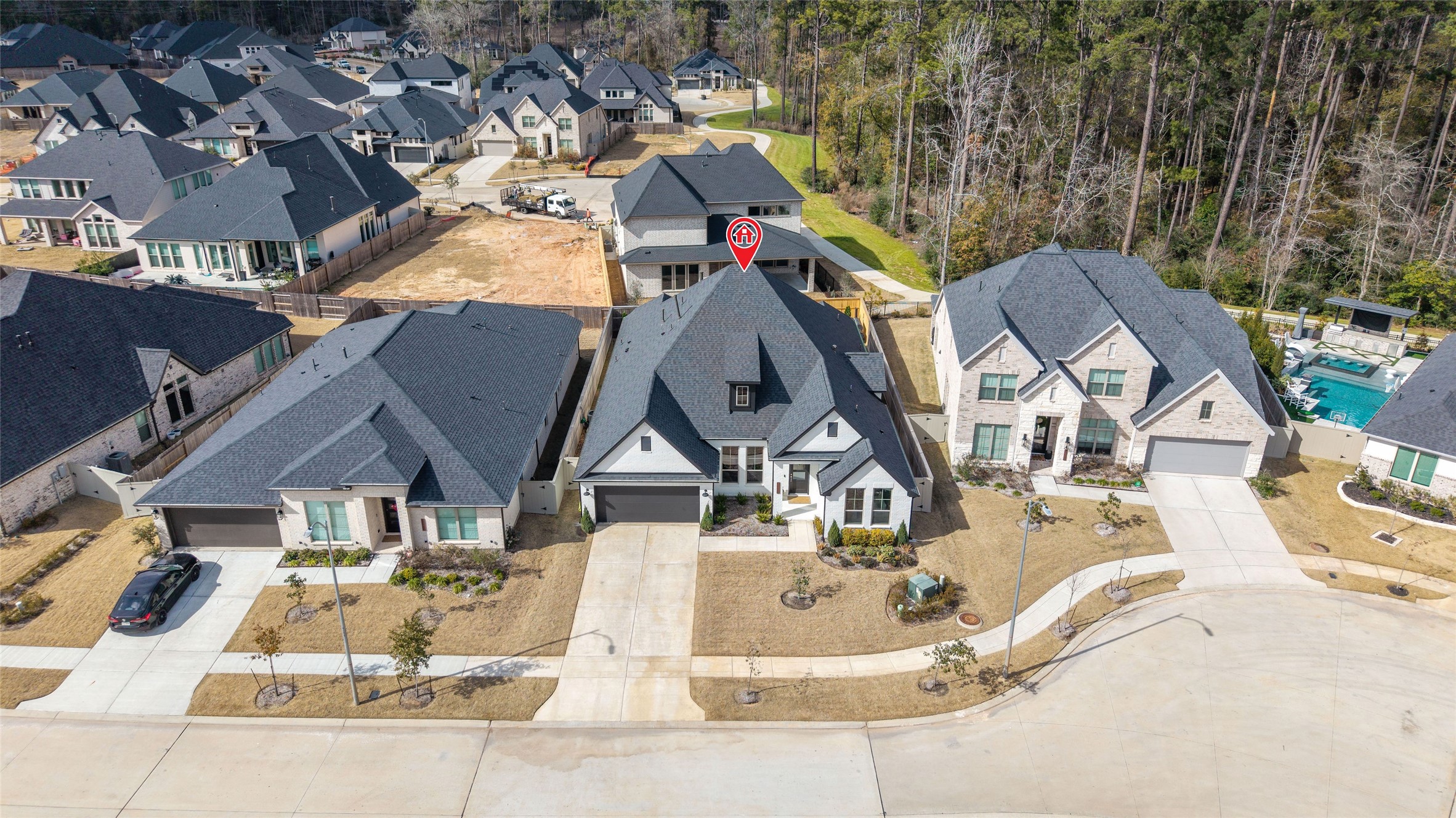 15208 Tree Swallow Court Magnolia, TX 77354 - Photo 36 of 50 an aerial view of residential houses with outdoor space