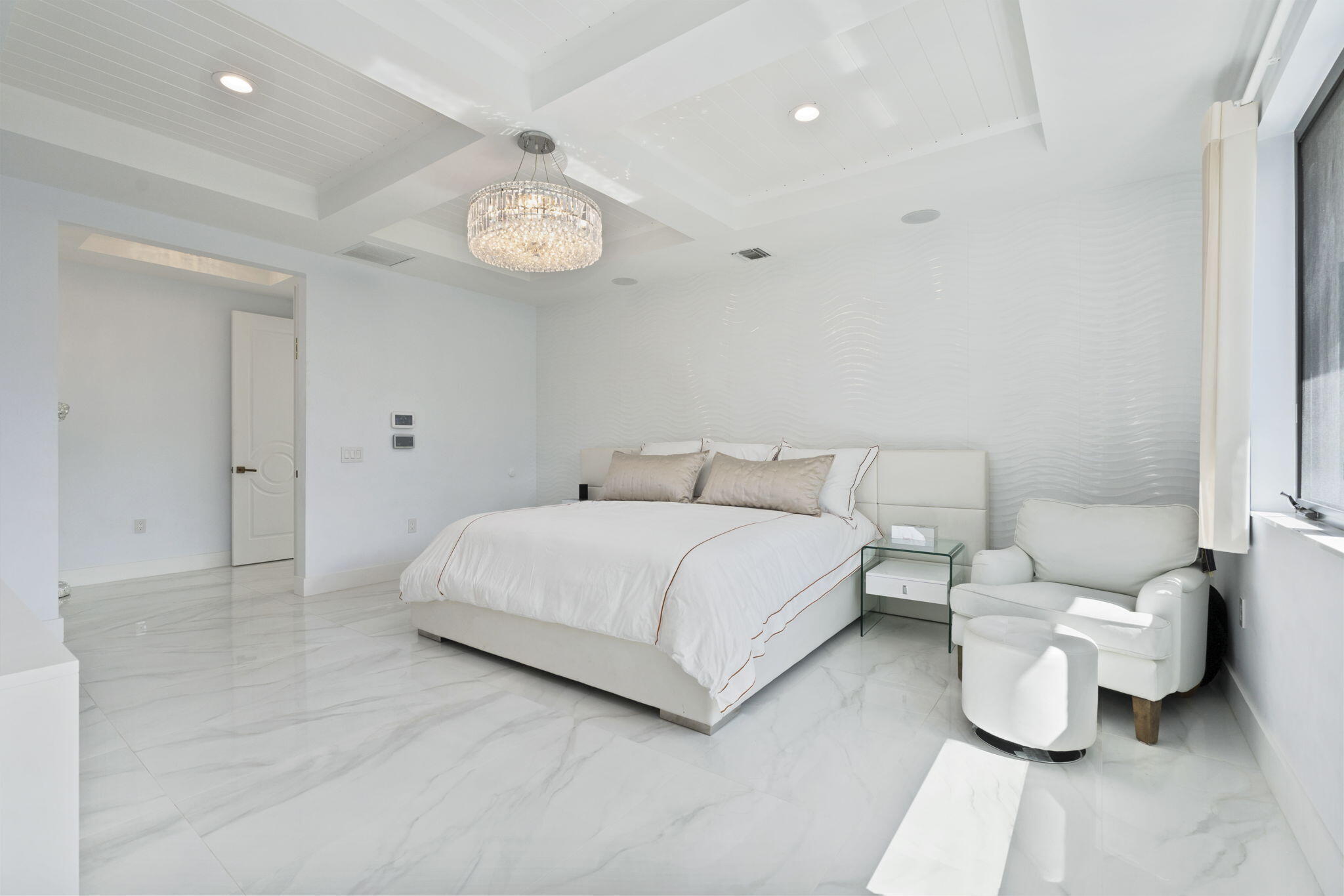 742 Marble Court Boca Raton, FL 33432 - Photo 30 of 95 a bedroom with a bed and a large mirror