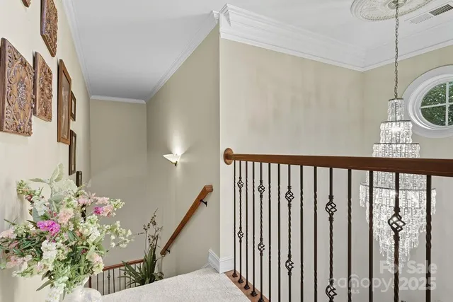 a view of a hallway to a house