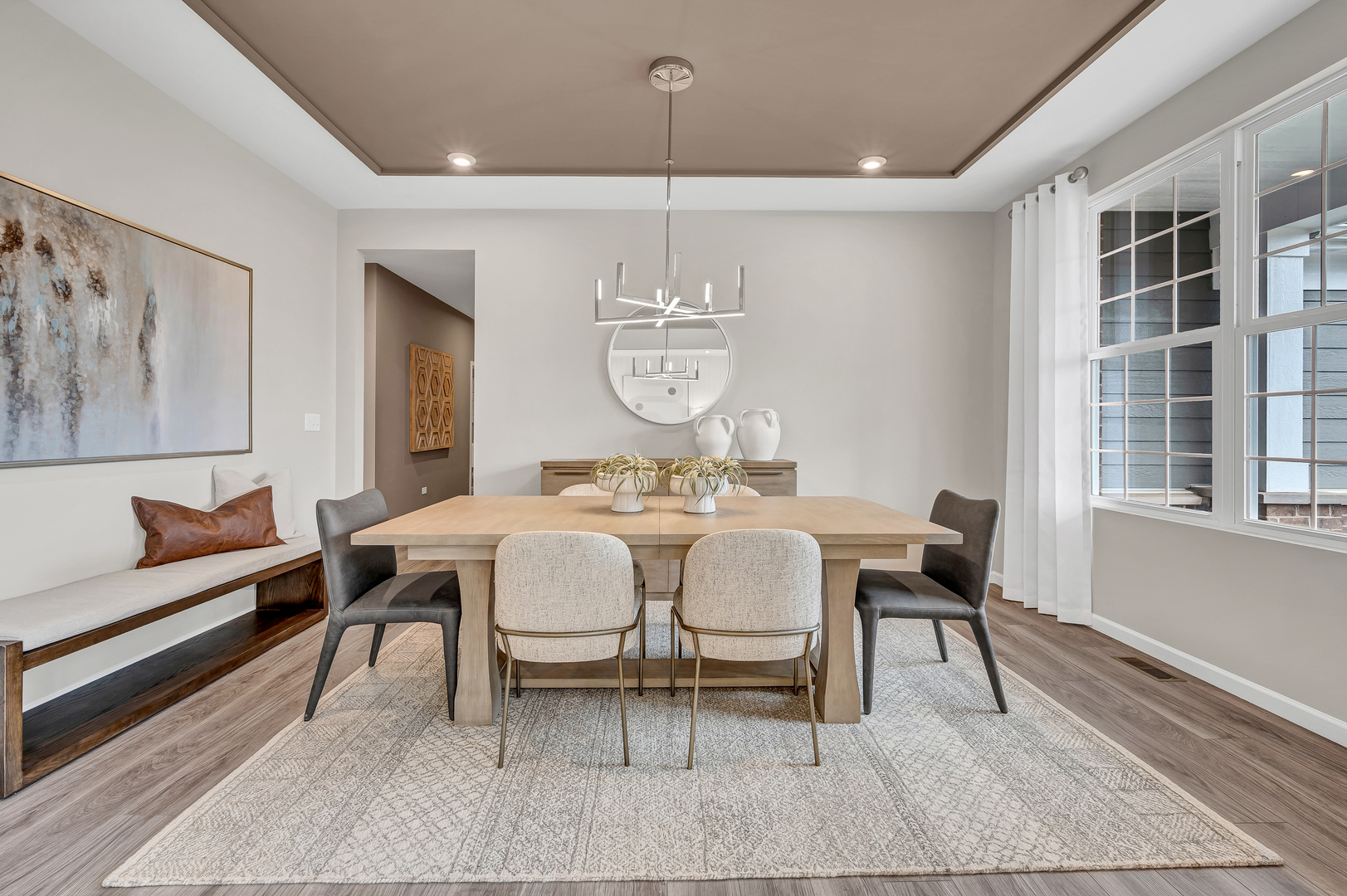 12538 Eileen Street Lemont, IL 60439 - Photo 7 of 17 a view of a dining room with furniture window and wooden floor