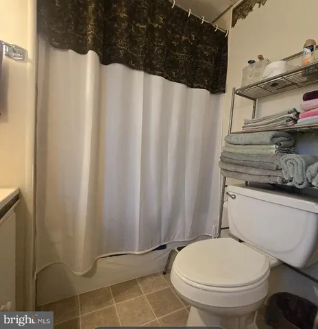 a white toilet sitting next to a shower curtain