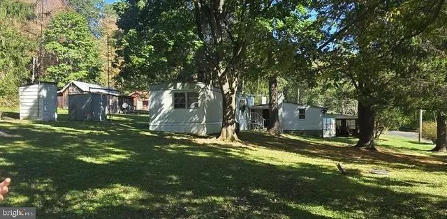 a view of a backyard