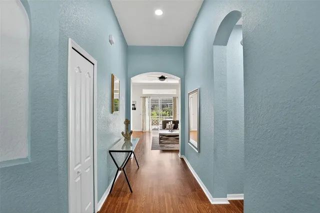 a view of a backyard with plants