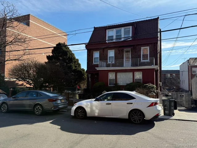 a car parked in front of a building