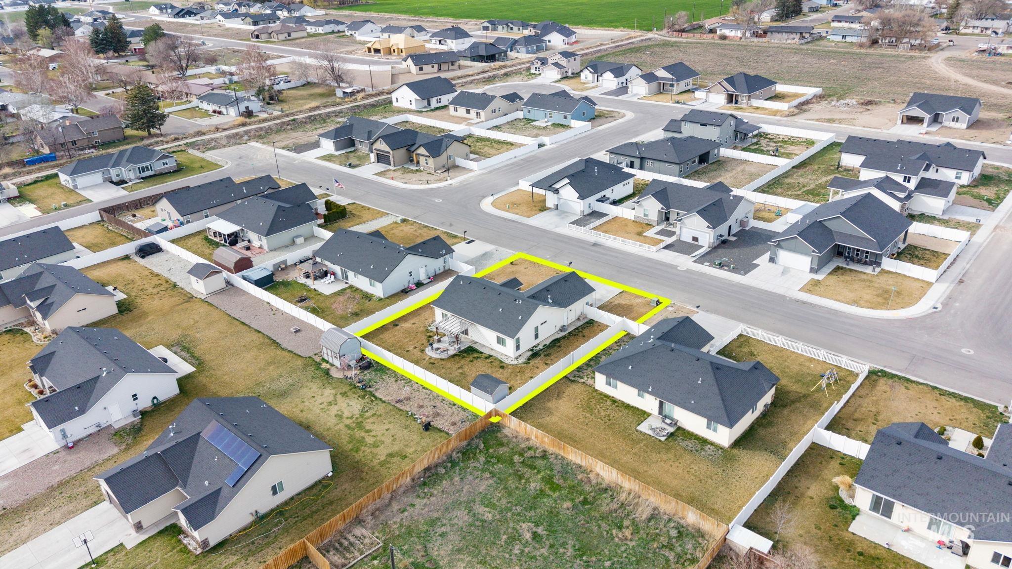 1001 13th Street Rupert, ID 83350 - Photo 37 of 40 Aerial view of property's location with nearby suburban area and property parcel outlined