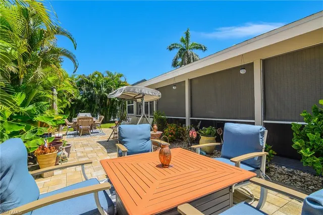 a outdoor space with furniture
