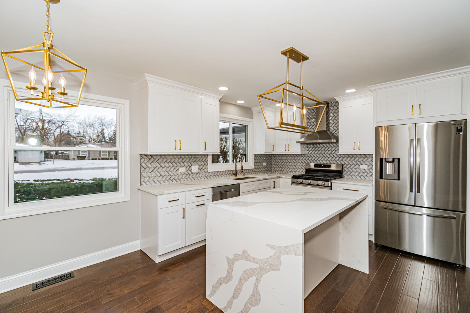 1913 Martingale Road Wheaton, IL 60187 - Photo 8 of 36 a kitchen with kitchen island a sink a stove a refrigerator and a window