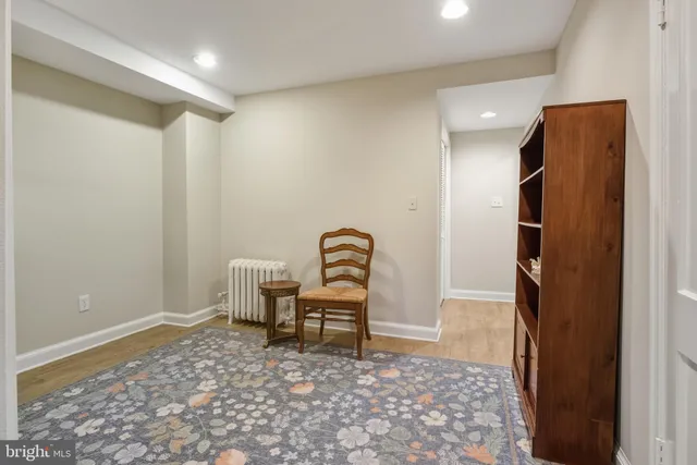 a view of a livingroom with furniture and front door
