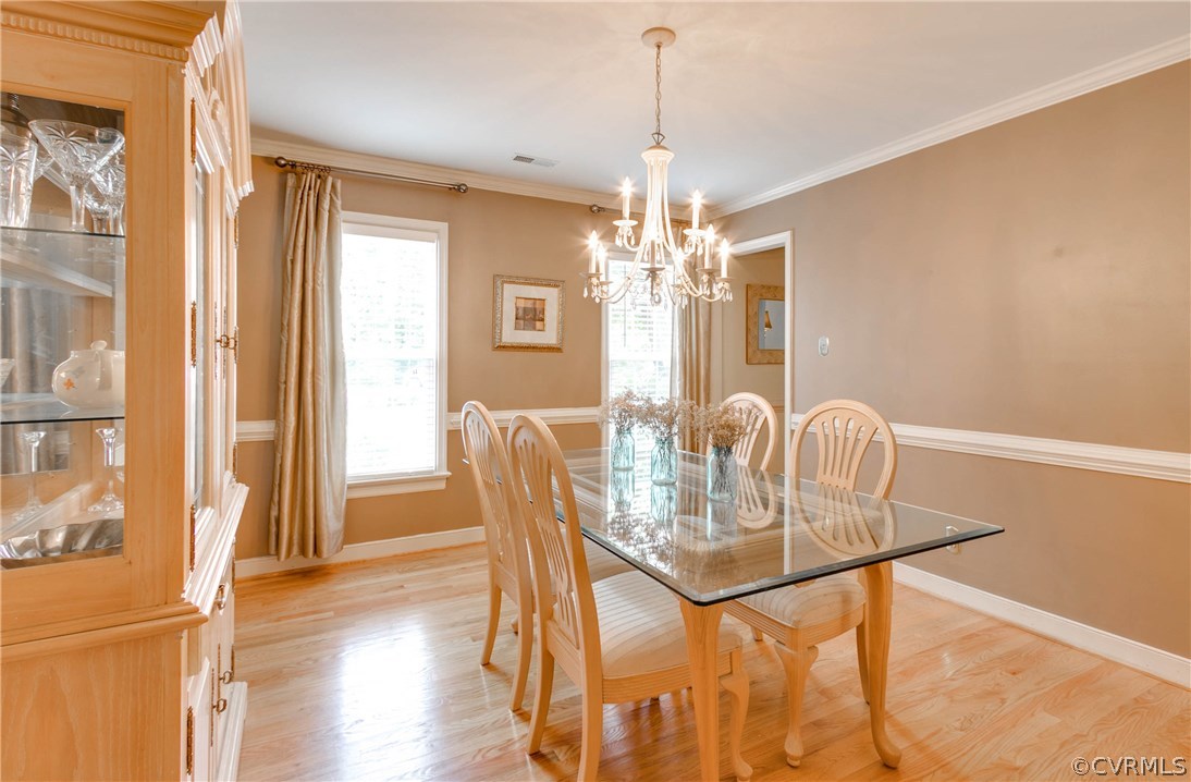 5302 Chestnut Bluff Road Midlothian, VA 23112 - Photo 33 of 50 a dining room with furniture and chandelier
