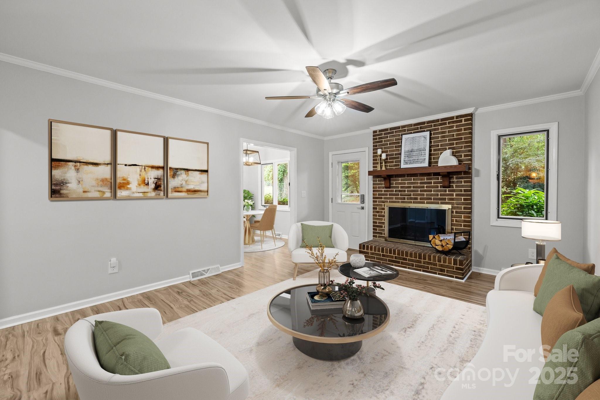13446 Idlefield Lane Matthews, NC 28105 - Photo 12 of 42 a living room with furniture and a fireplace