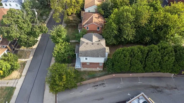 an aerial view of a house