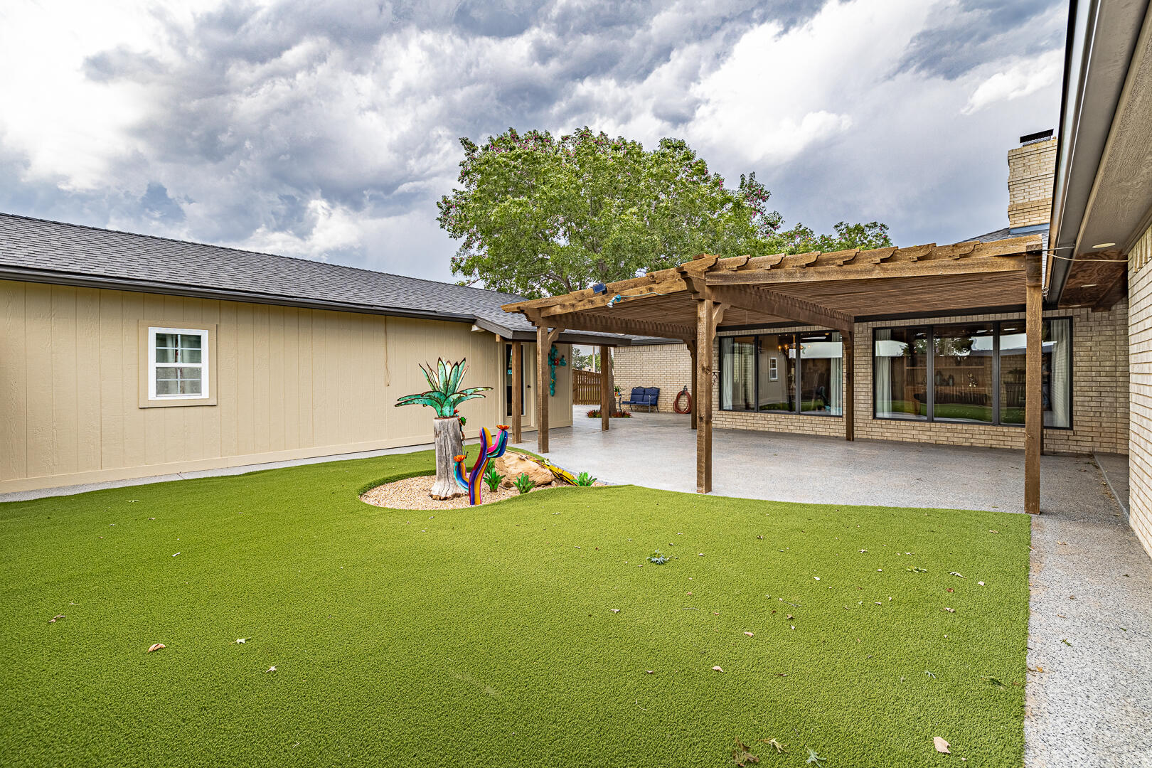 1005 N Avenue South Post, TX 79356 - Photo 35 of 49 a view of a house with backyard porch and furniture