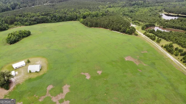 a view of a green yard