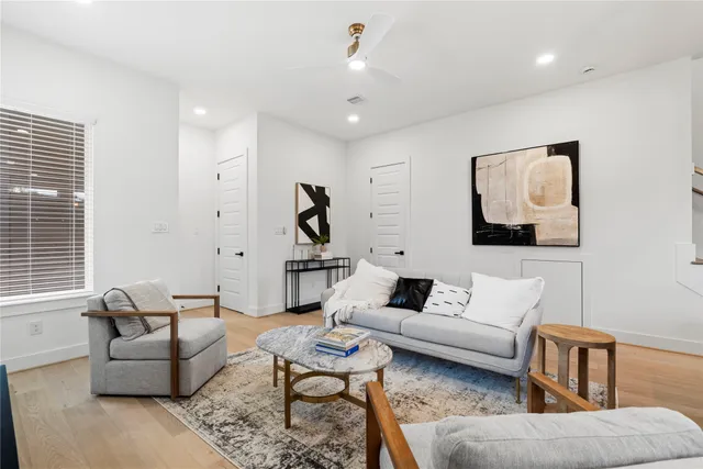 a living room with furniture and a couch