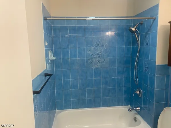 a bathroom with a bathtub