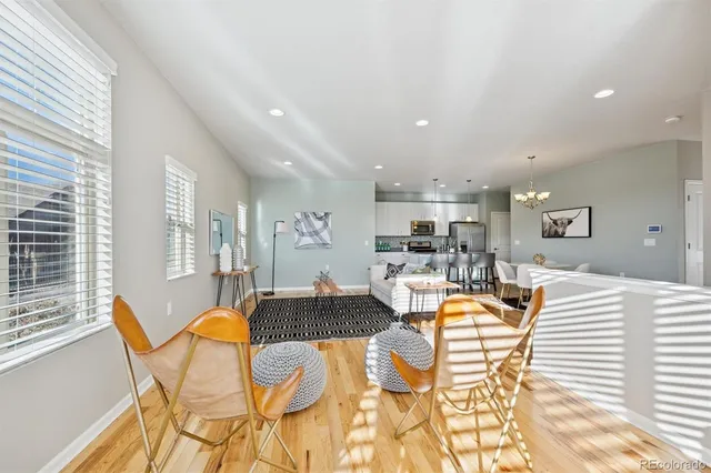 a living room with furniture