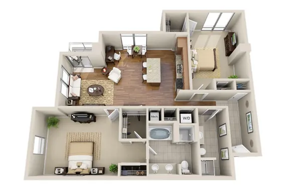 a picture of a living room with furniture