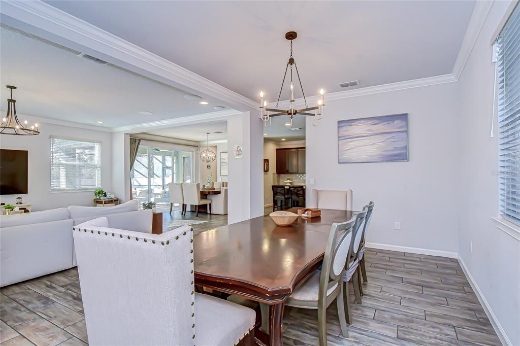 11724 Wrought Pine Loop Riverview, FL 33569 - Photo 8 of 44 a view of a dining room with furniture window and wooden floor