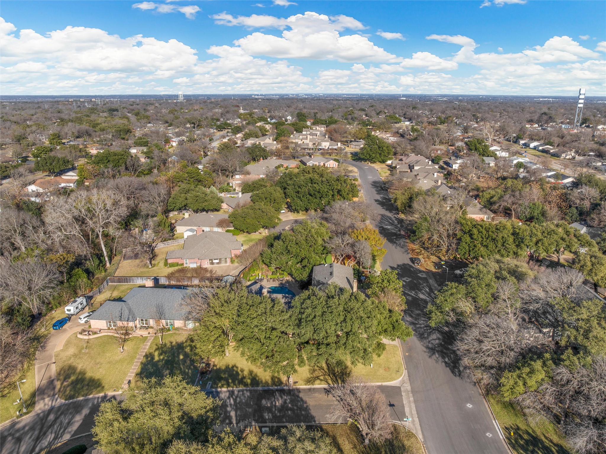 3740 Chimney Ridge Drive Waco, TX 76708 - Photo 44 of 45 an aerial view of residential houses with outdoor space