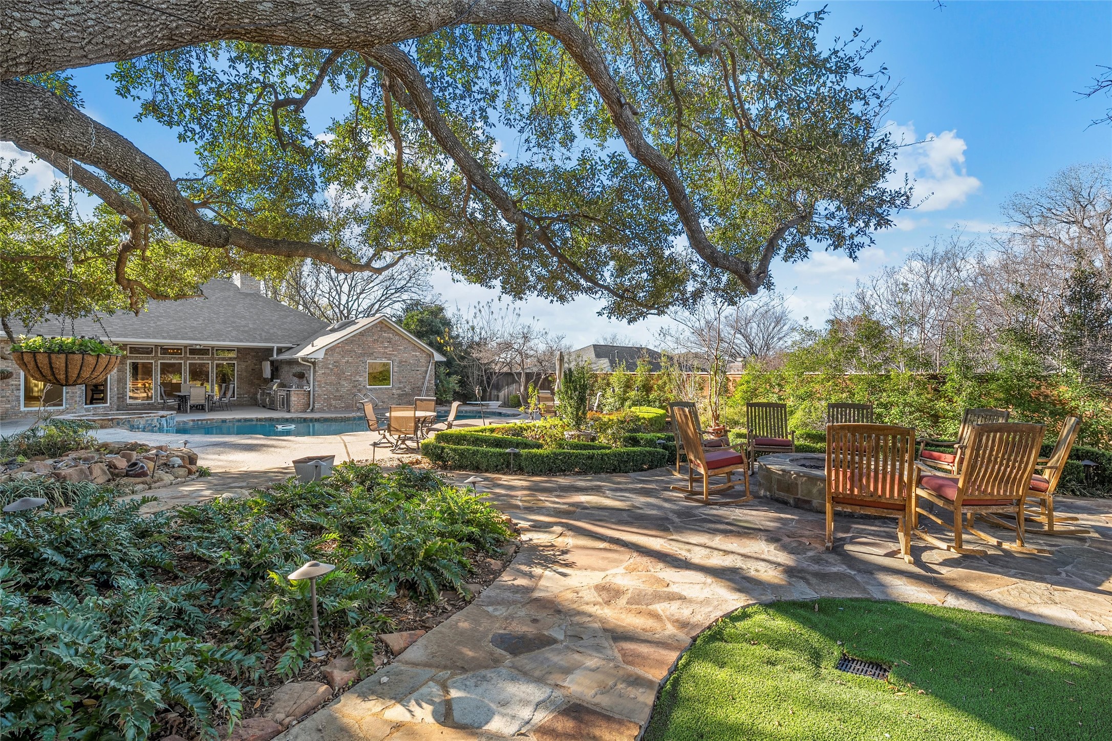 3740 Chimney Ridge Drive Waco, TX 76708 - Photo 44 of 50 a view of yard with swimming pool and sitting area