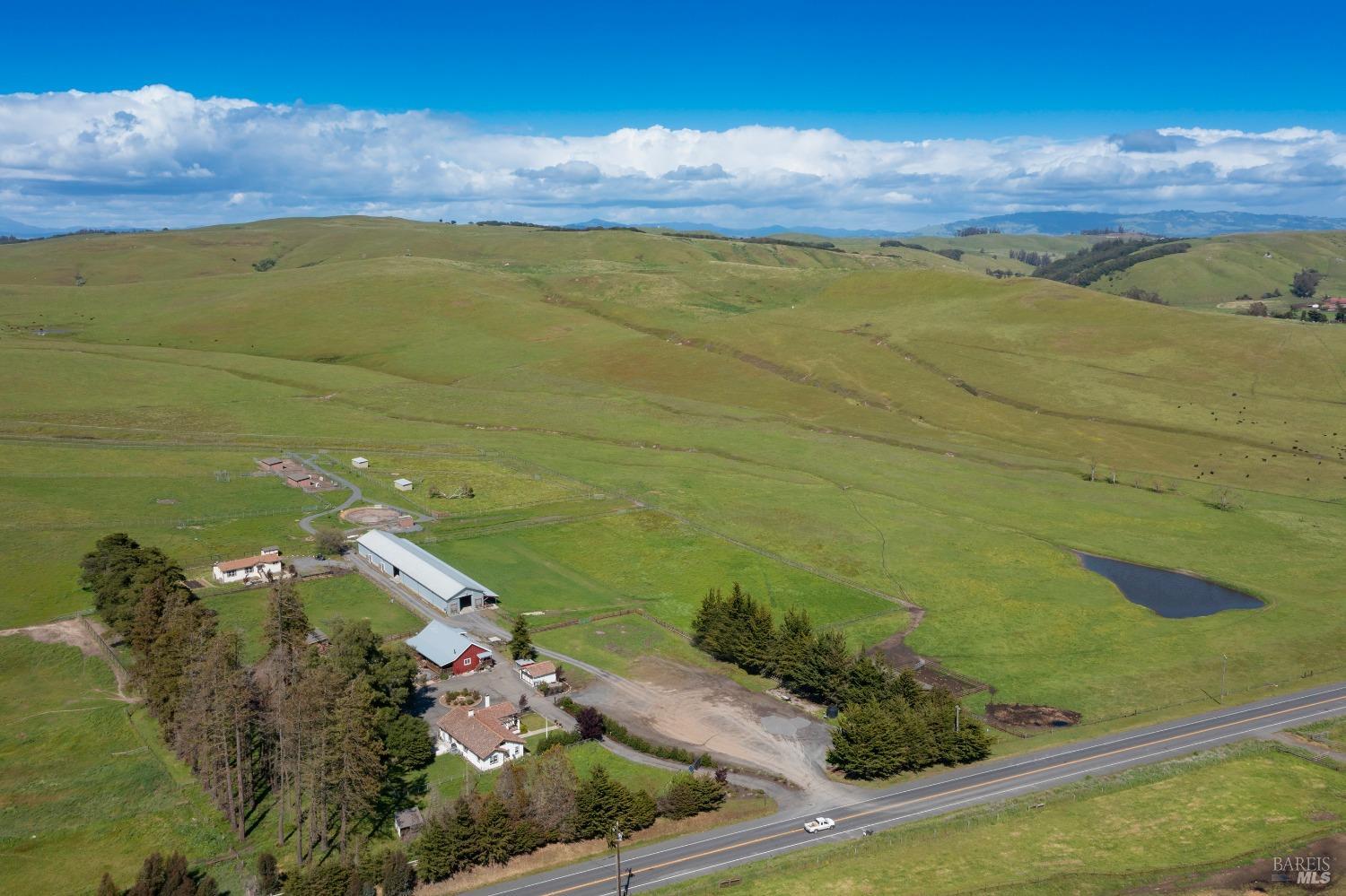 Just outside Petaluma: Pristine 65+- acre ranch with 3 legal residences surrounded by lovely views.