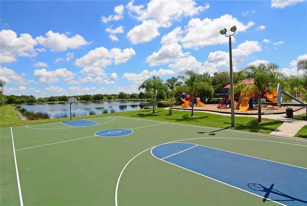 a view of a basketball court