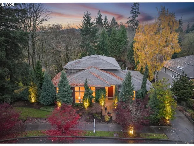 an aerial view of a house
