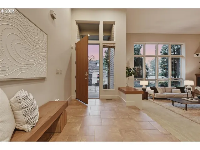 a living room with furniture