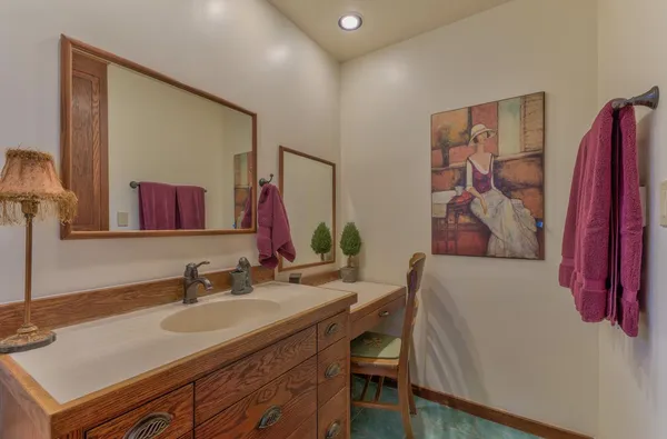 a bathroom with a shower and bathtub
