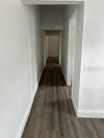 a view of a hallway from a hallway