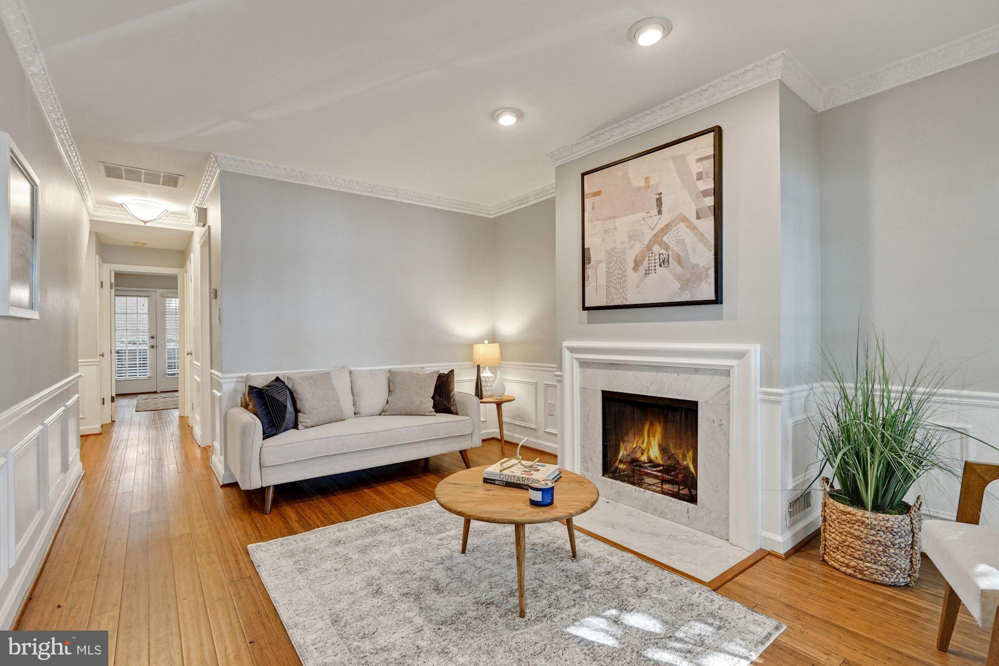 4613 MacArthur Boulevard Northwest, Unit A Washington, DC 20007 - Photo 4 of 26 Living area with and wood burning fireplace.